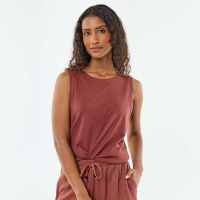 Sleeveless vest top BROWN