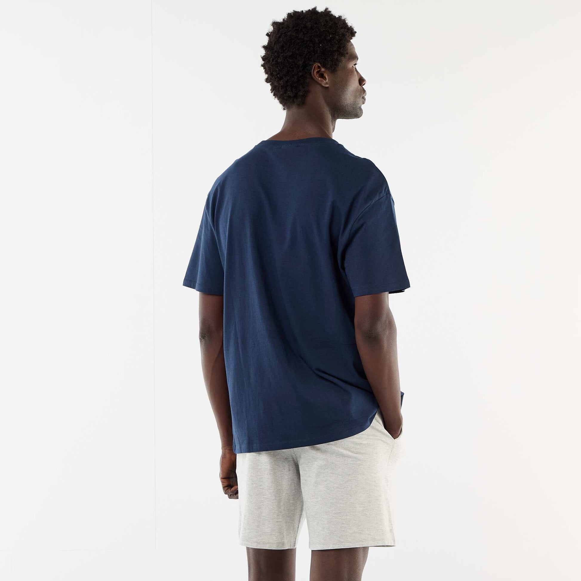 Men's 'Superman' Short Pajama Set - T-shirt & Shorts BLUE