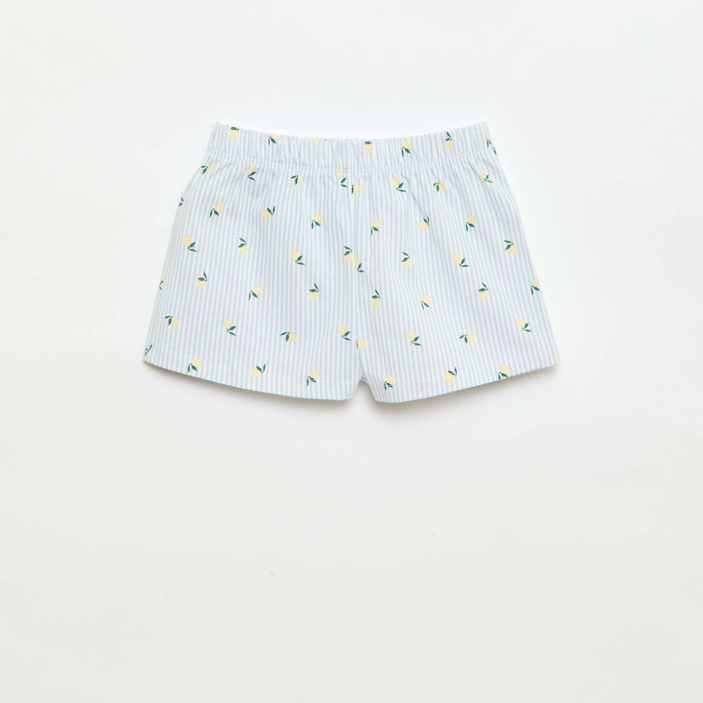 Ruffled Top & Shorts Short Pajama Set - 2 Piece BLUE
