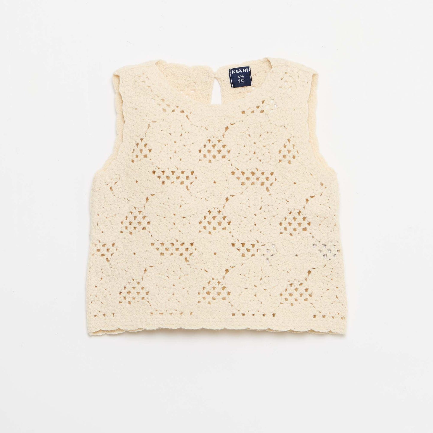 2-piece crochet knit set - top + shorts WHITE