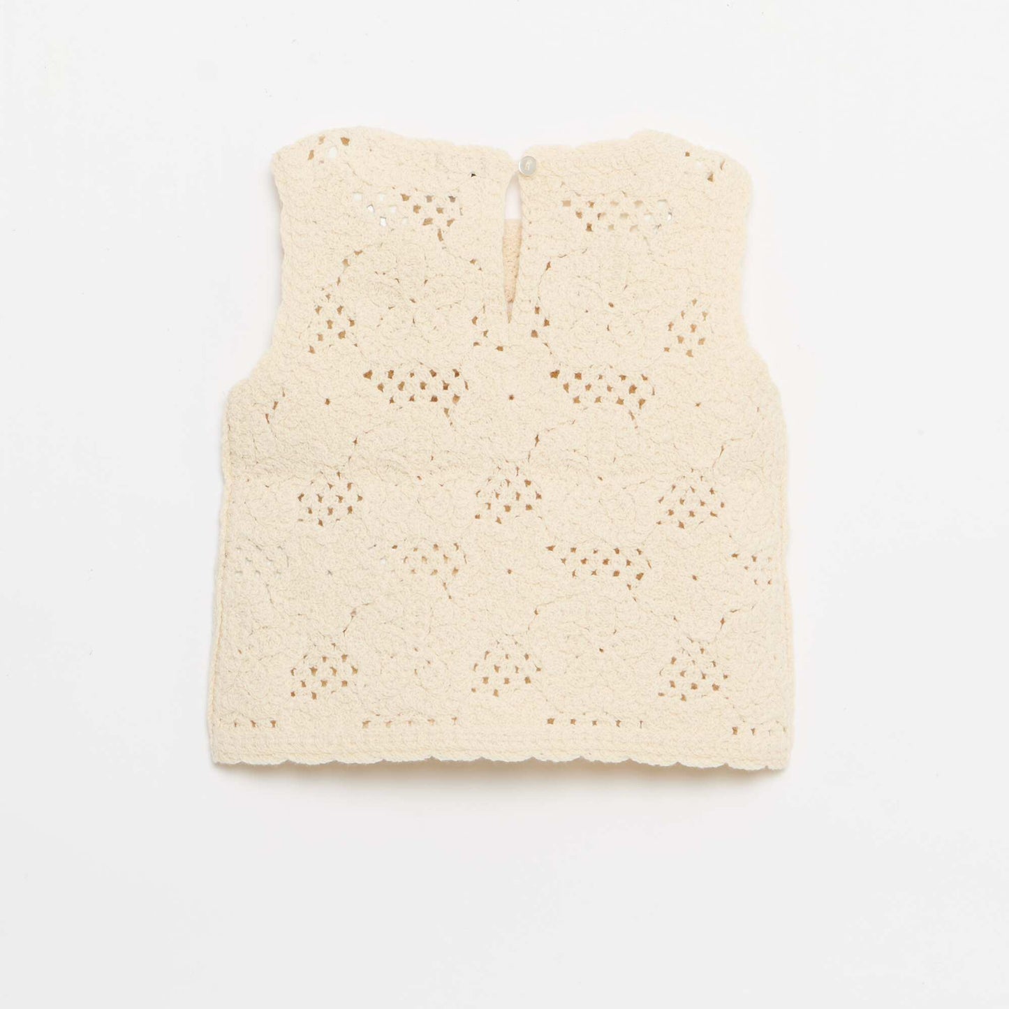2-piece crochet knit set - top + shorts WHITE