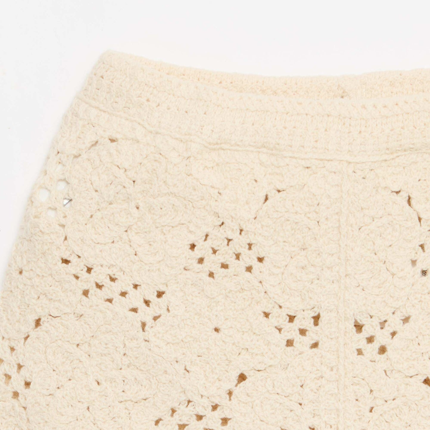 2-piece crochet knit set - top + shorts WHITE