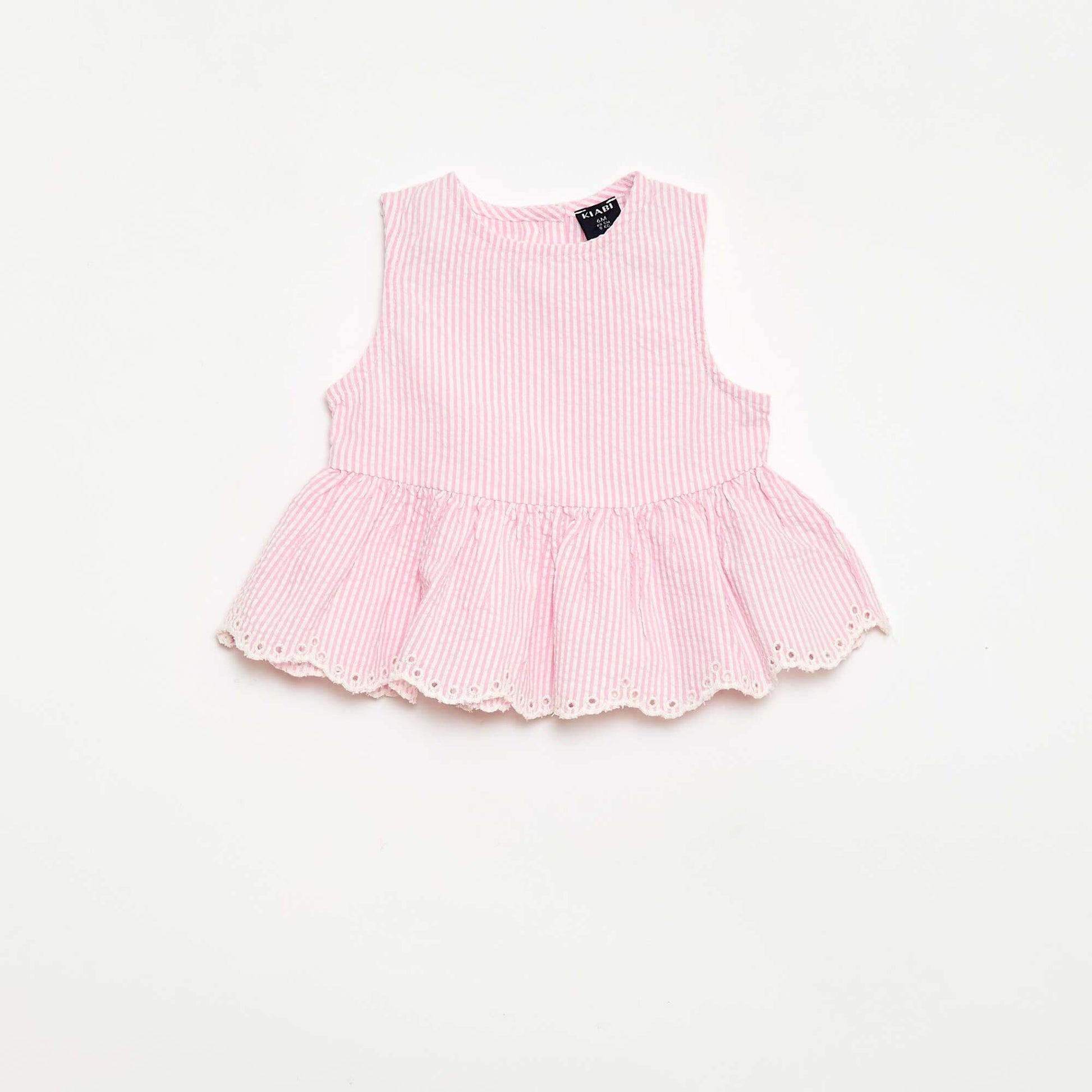 ბამბის ბლუზა და შარვლის კომპლექტი - 2 ცალი ვარდისფერი