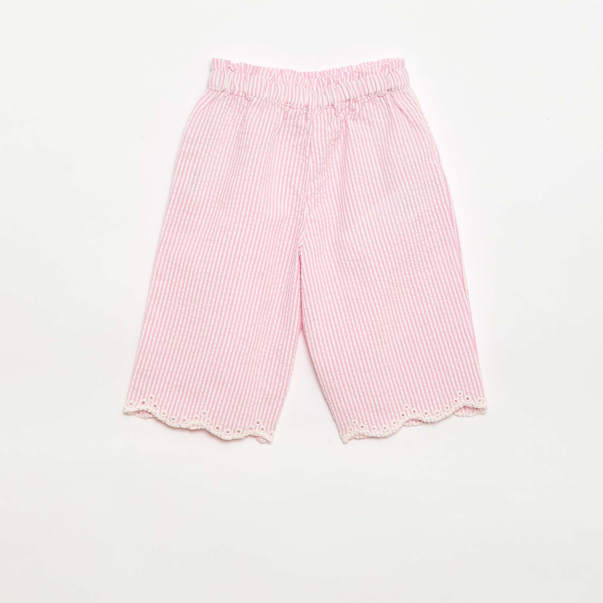 ბამბის ბლუზა და შარვლის კომპლექტი - 2 ცალი ვარდისფერი