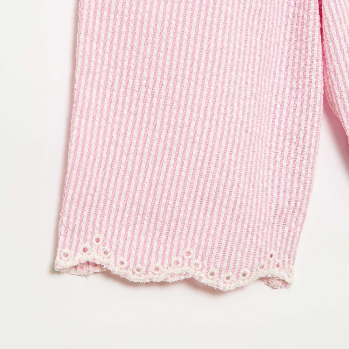 ბამბის ბლუზა და შარვლის კომპლექტი - 2 ცალი ვარდისფერი