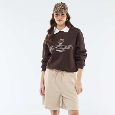 French terry long shorts BEIGE