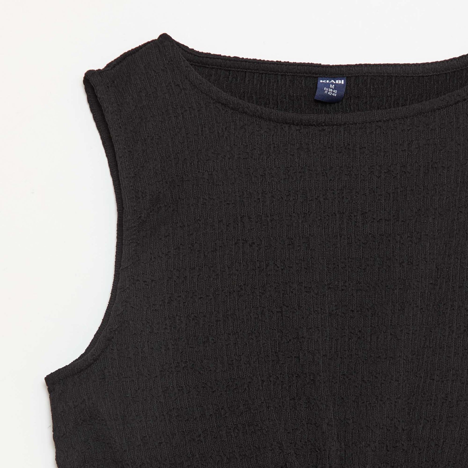 Fitted Crêpe Top BLACK