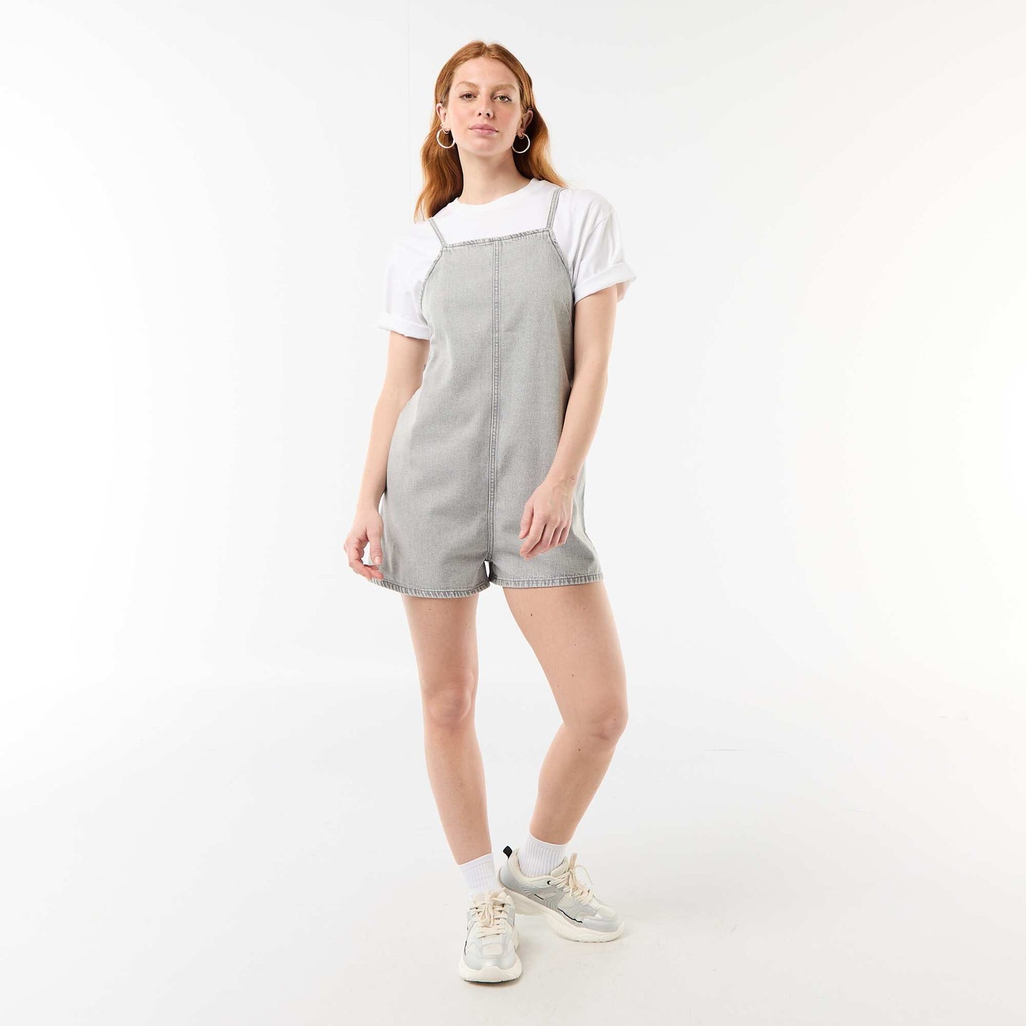 Dungaree Style Romper GREY