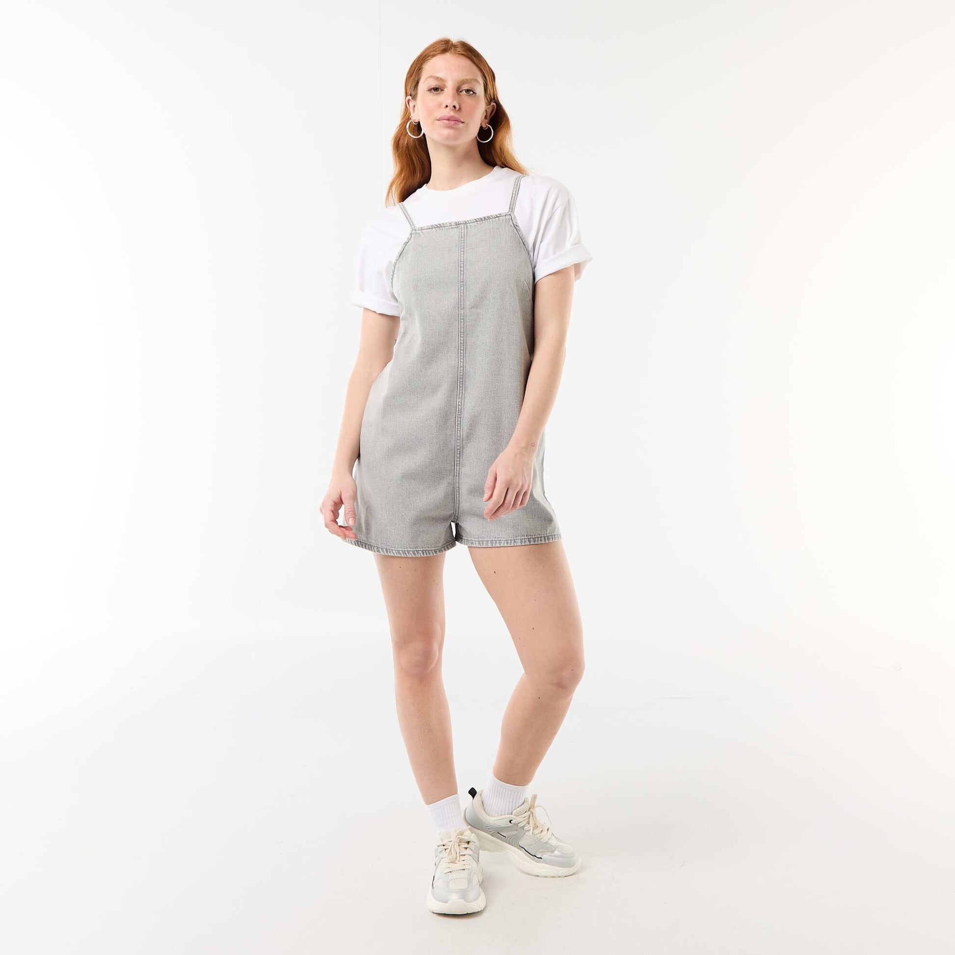 Dungaree Style Romper GREY