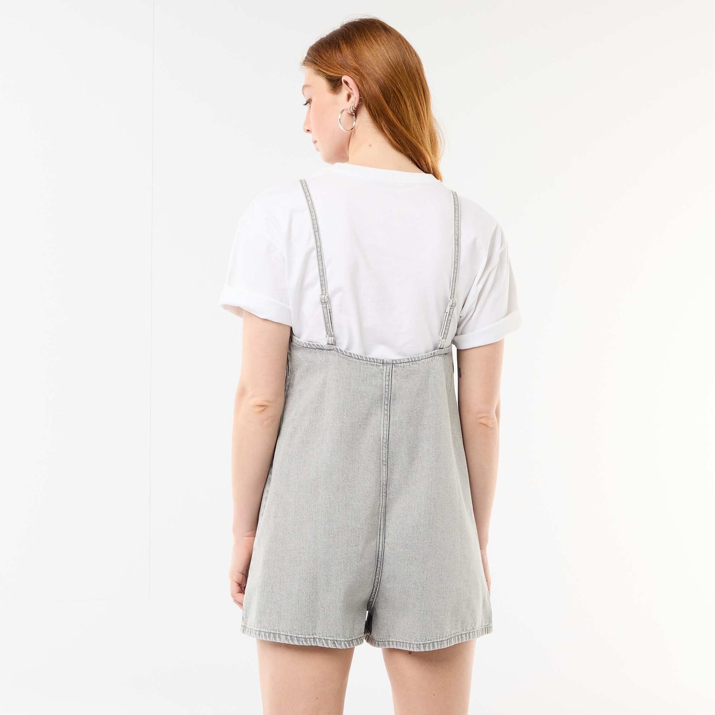 Dungaree Style Romper GREY