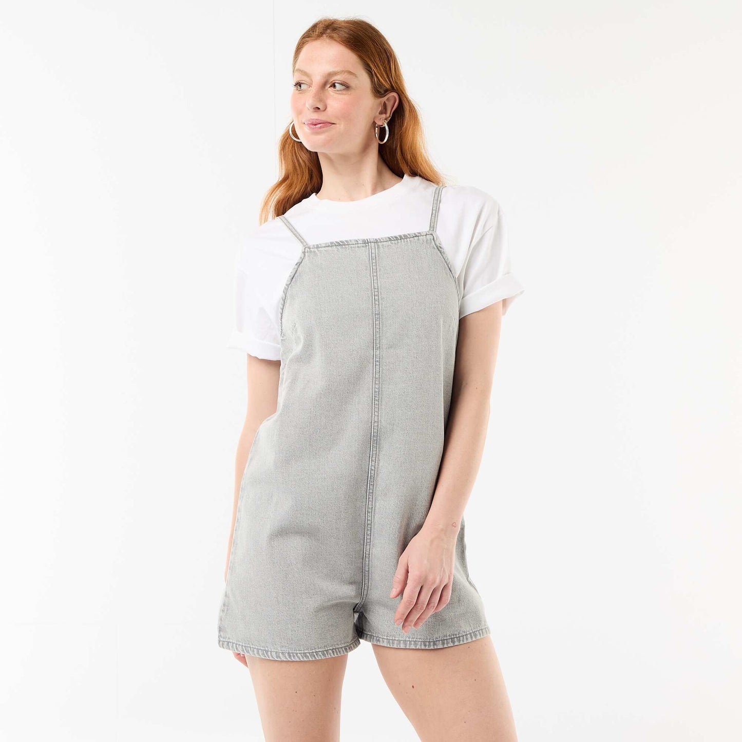 Dungaree Style Romper GREY