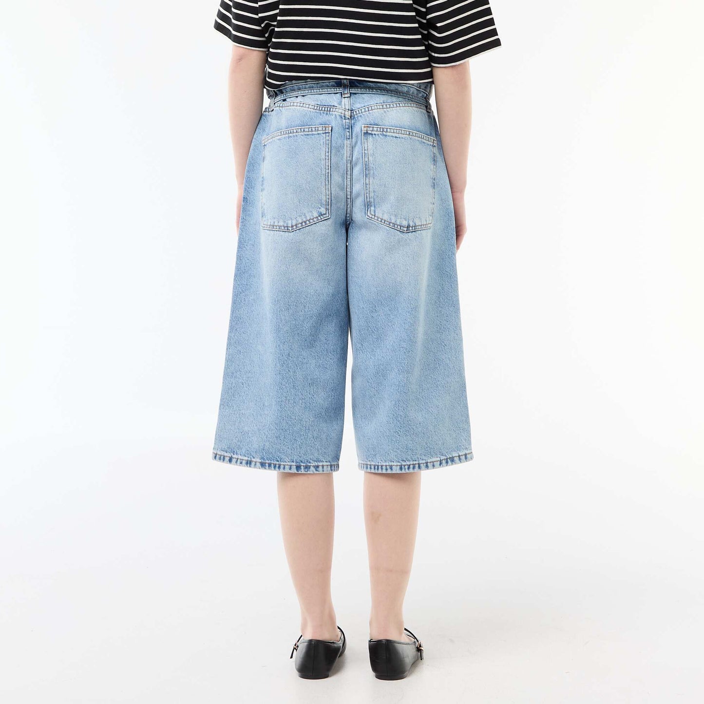 Oversized Denim Bermuda Shorts BLUE