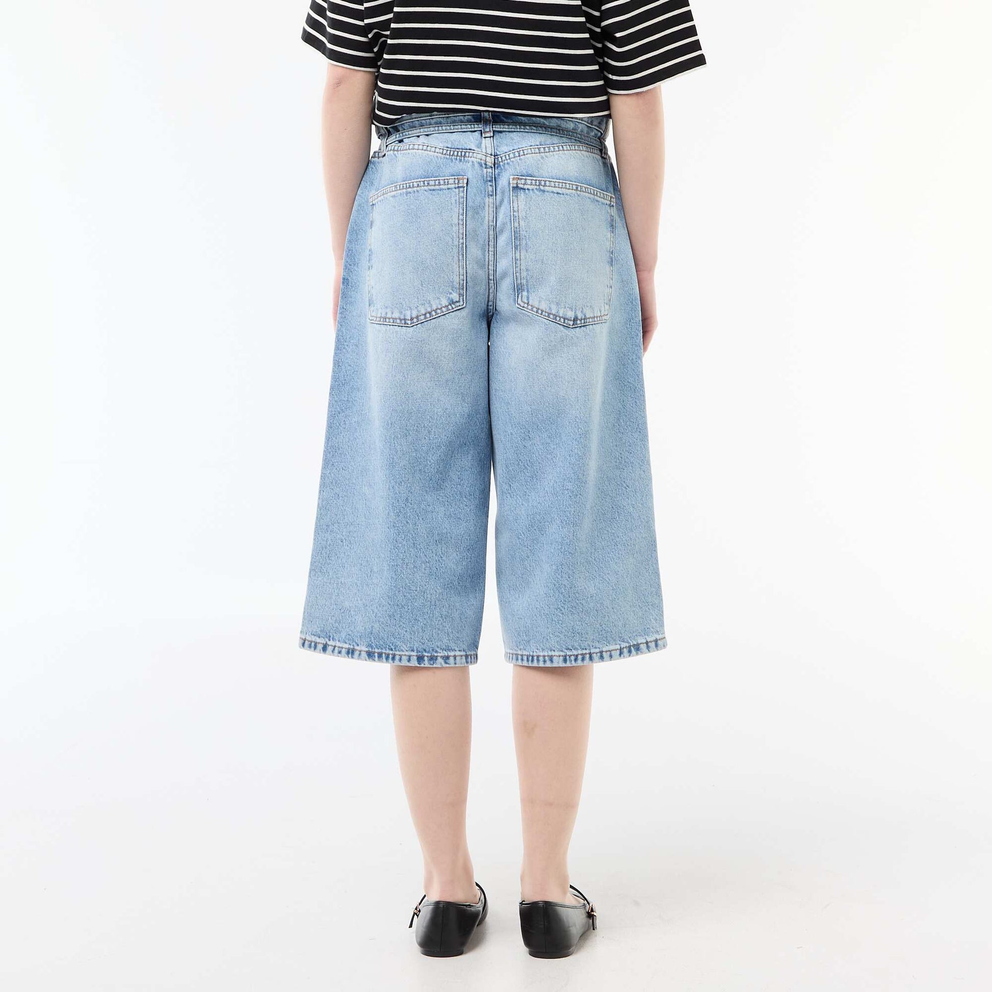 Oversized Denim Bermuda Shorts BLUE