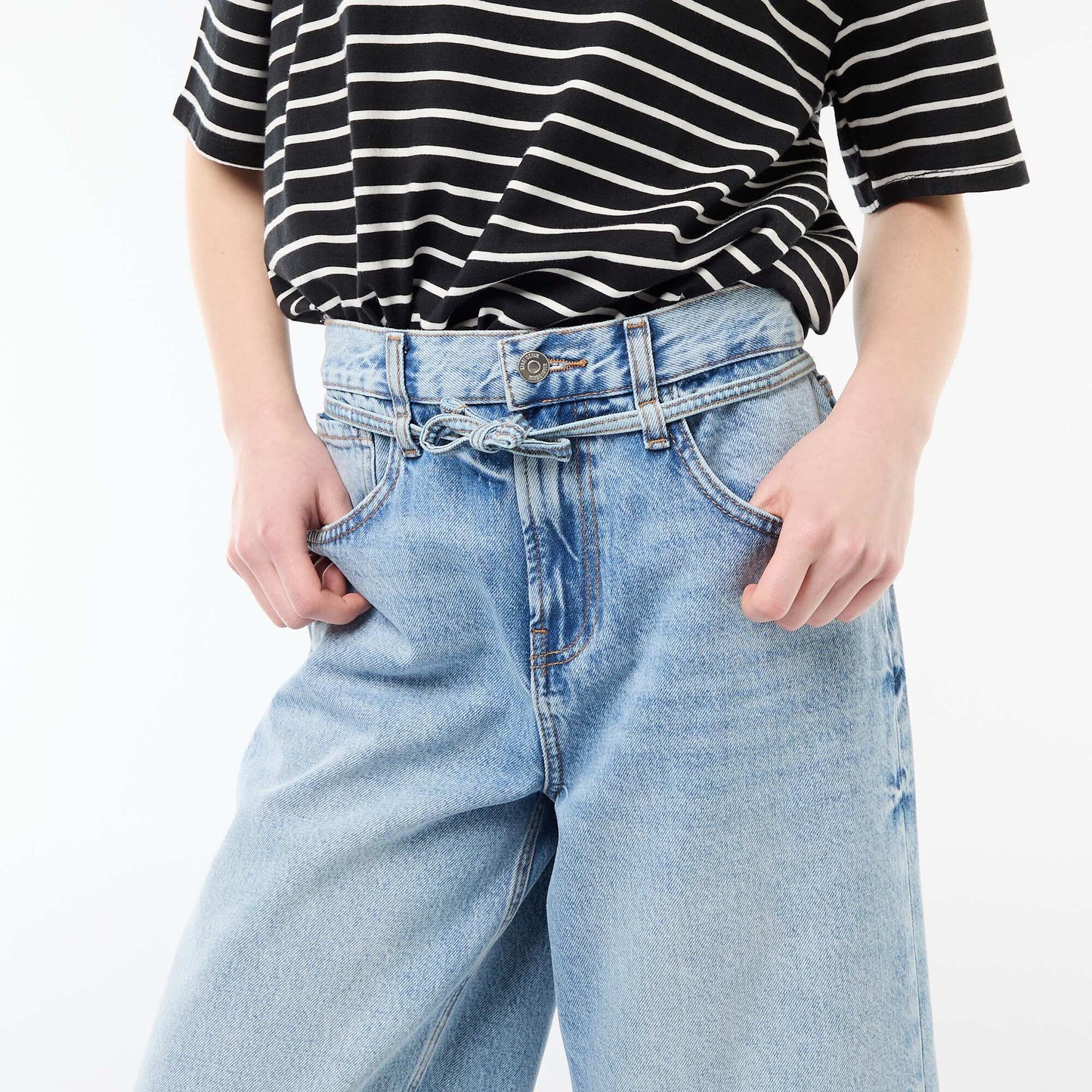 Oversized Denim Bermuda Shorts BLUE