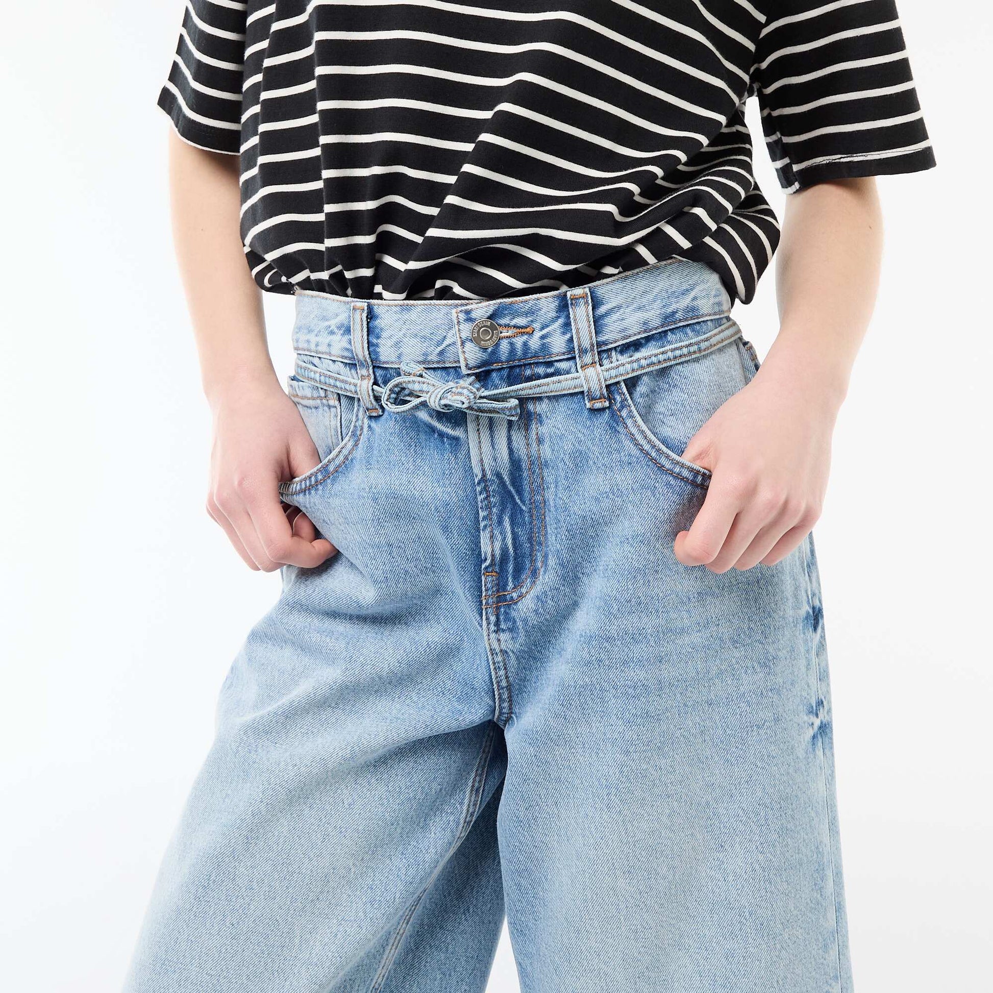 Oversized Denim Bermuda Shorts BLUE