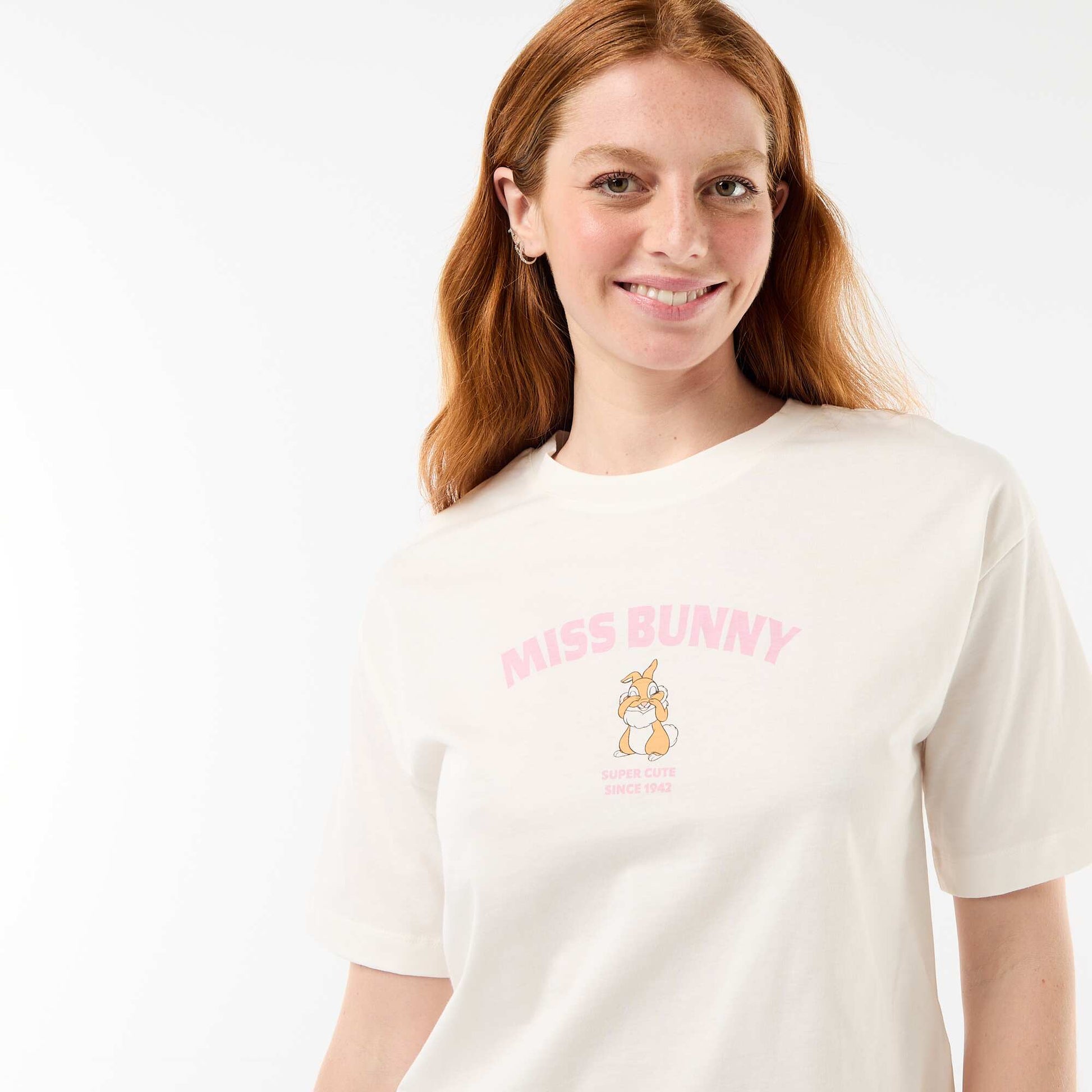 'Miss Bunny' Short Pyjamas - 2-Piece Set WHITE