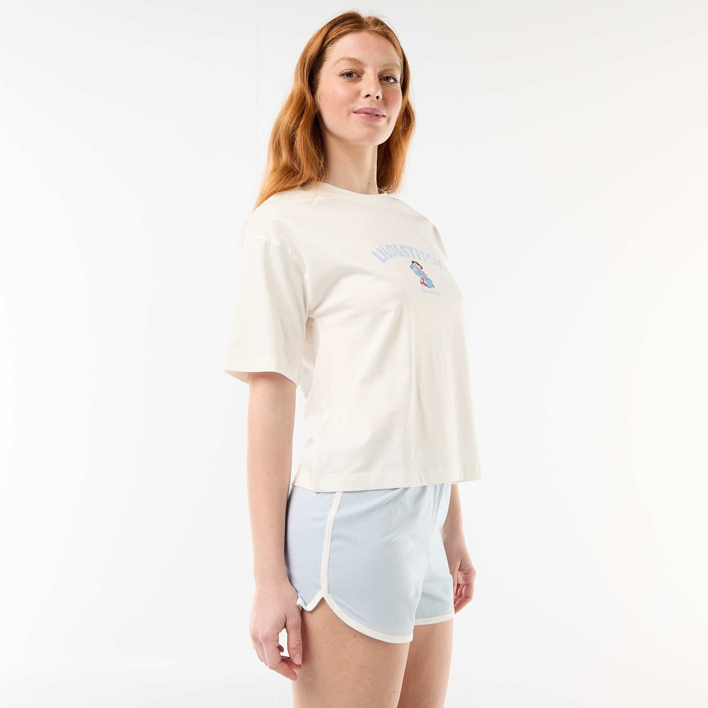 Stitch Short Pajamas - 2-Piece Set WHITE