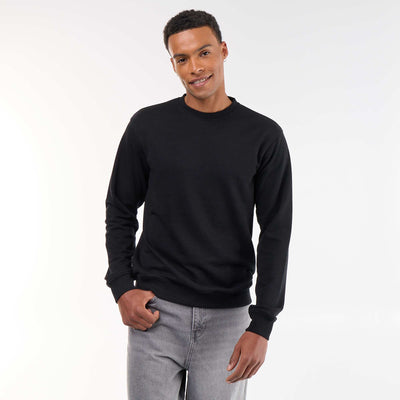 Plain French Terry Sweatshirt BLACK