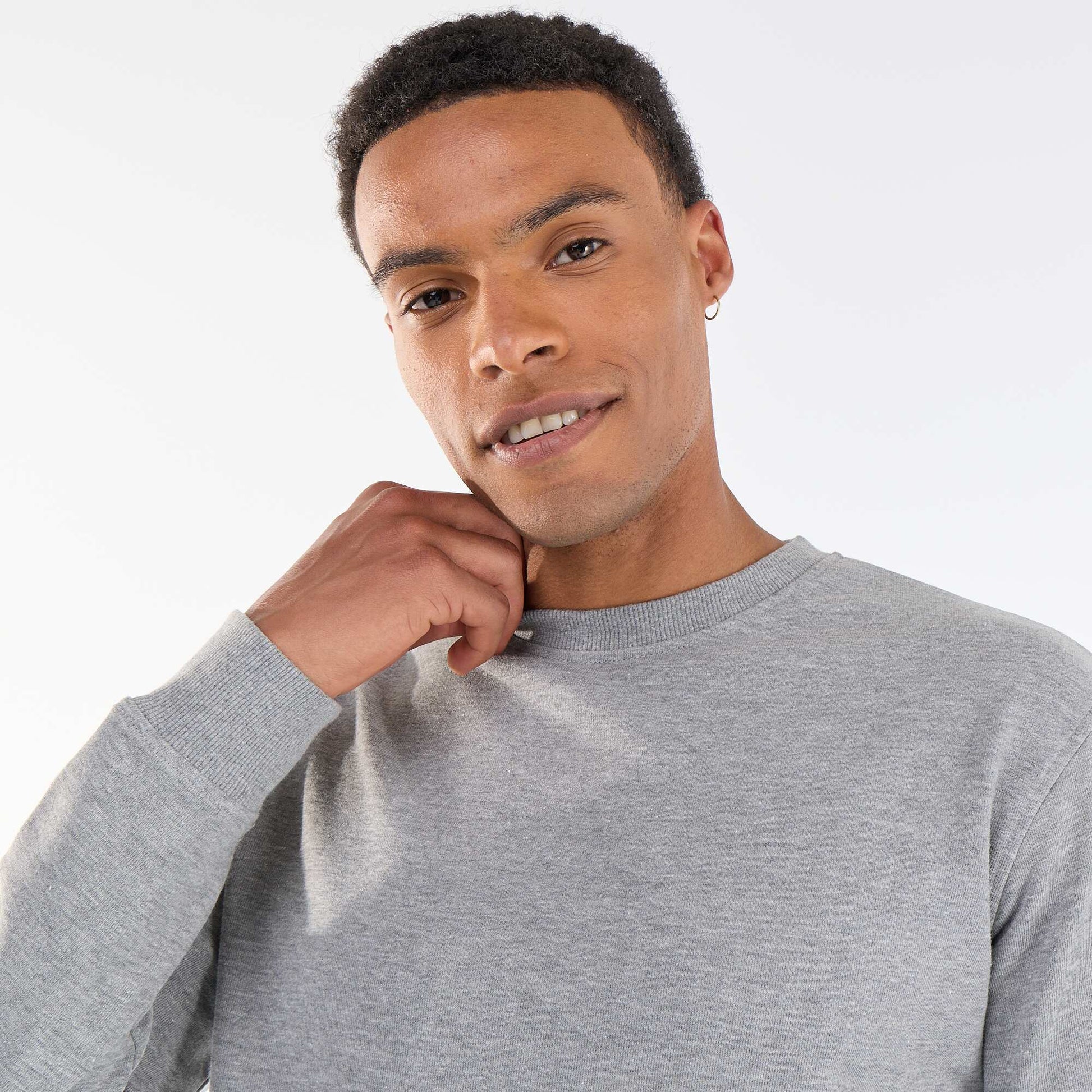 Plain French Terry Sweatshirt GREY