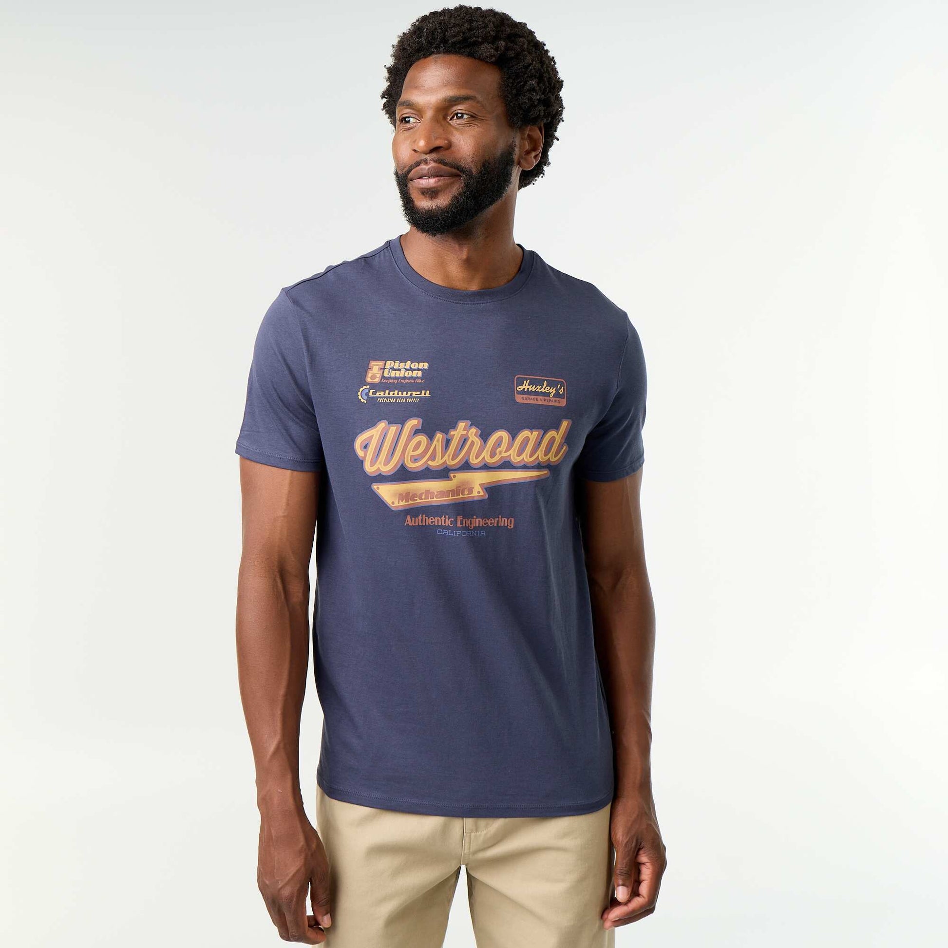 Short-sleeved graphic T-shirt BLUE