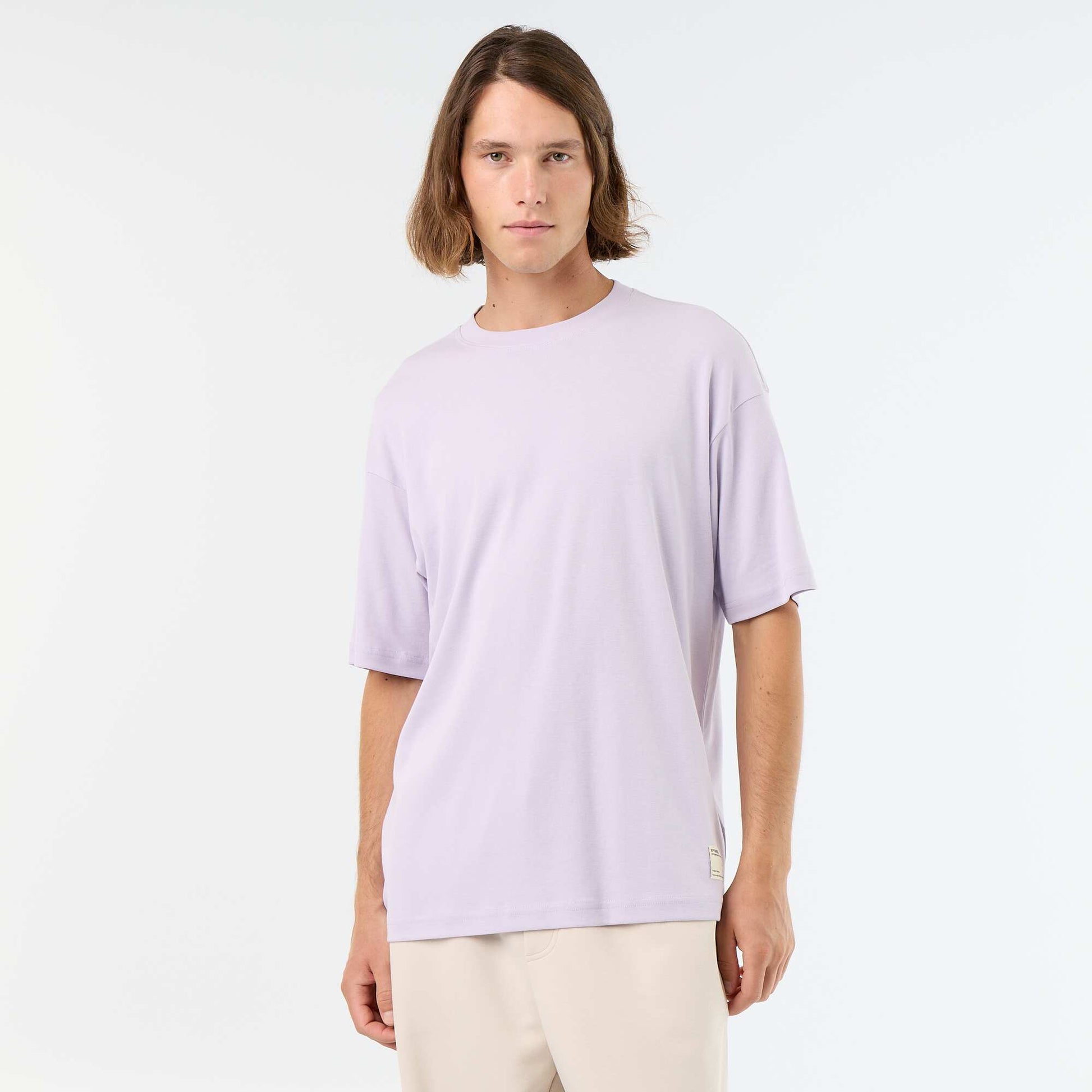 Men's Plain Short-Sleeved Crew Neck T-Shirt PINK