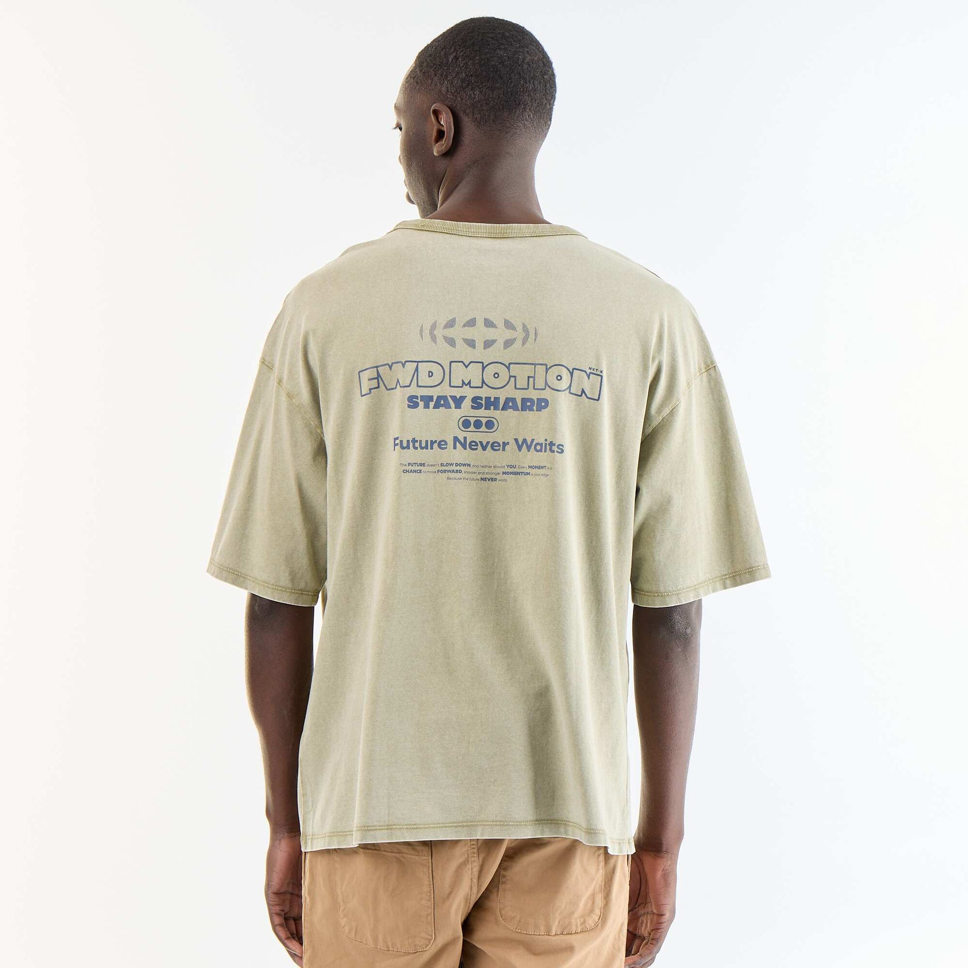 Vintage Style Short-Sleeved Printed T-shirt GREEN