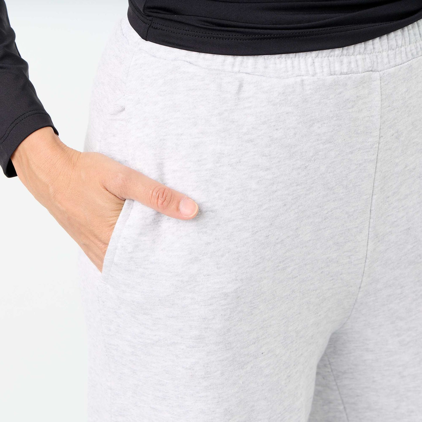 Wide Heavy Knit Jogging Trousers GREY