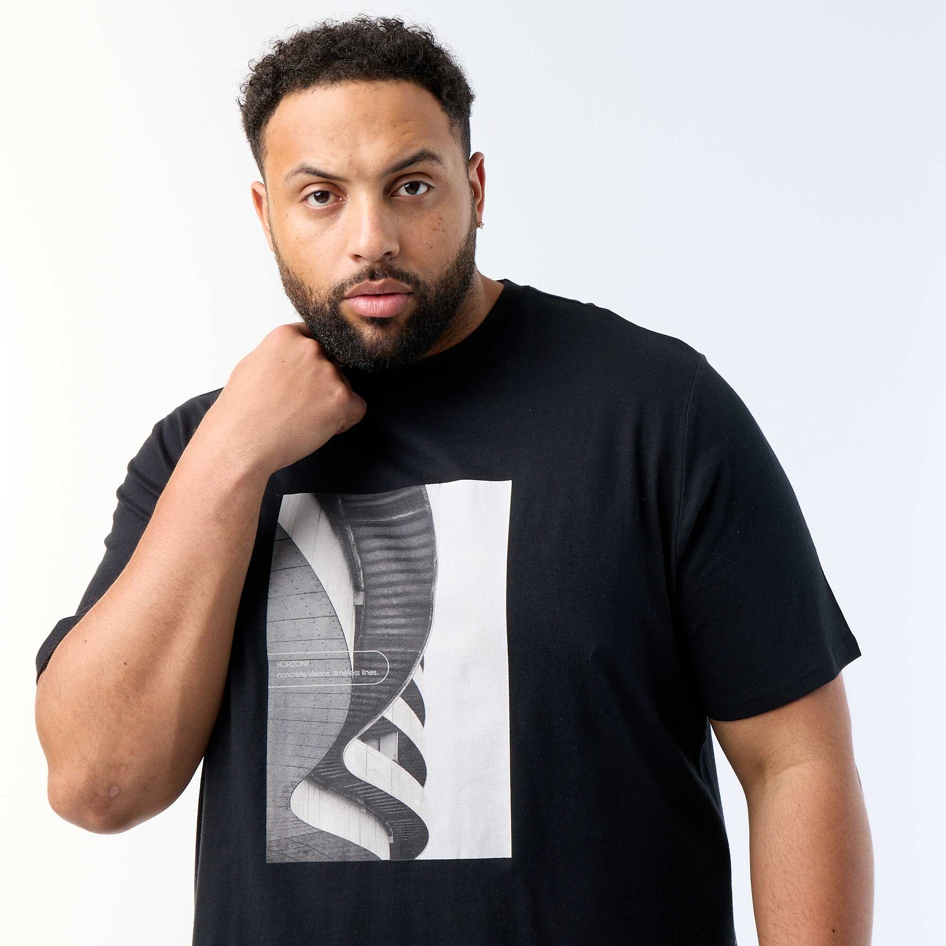Short-sleeved printed T-shirt BLACK