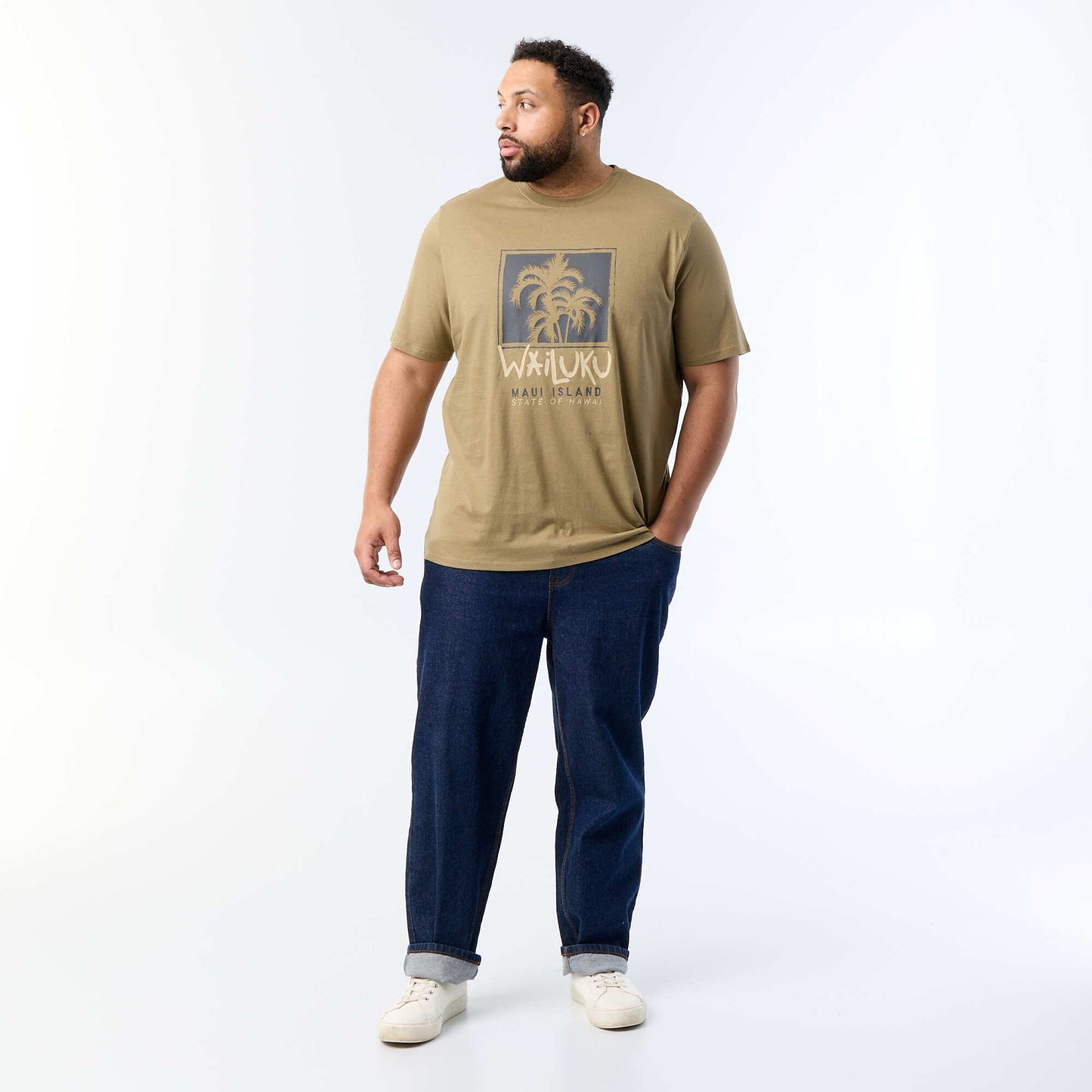 Short-sleeved printed T-shirt GREEN