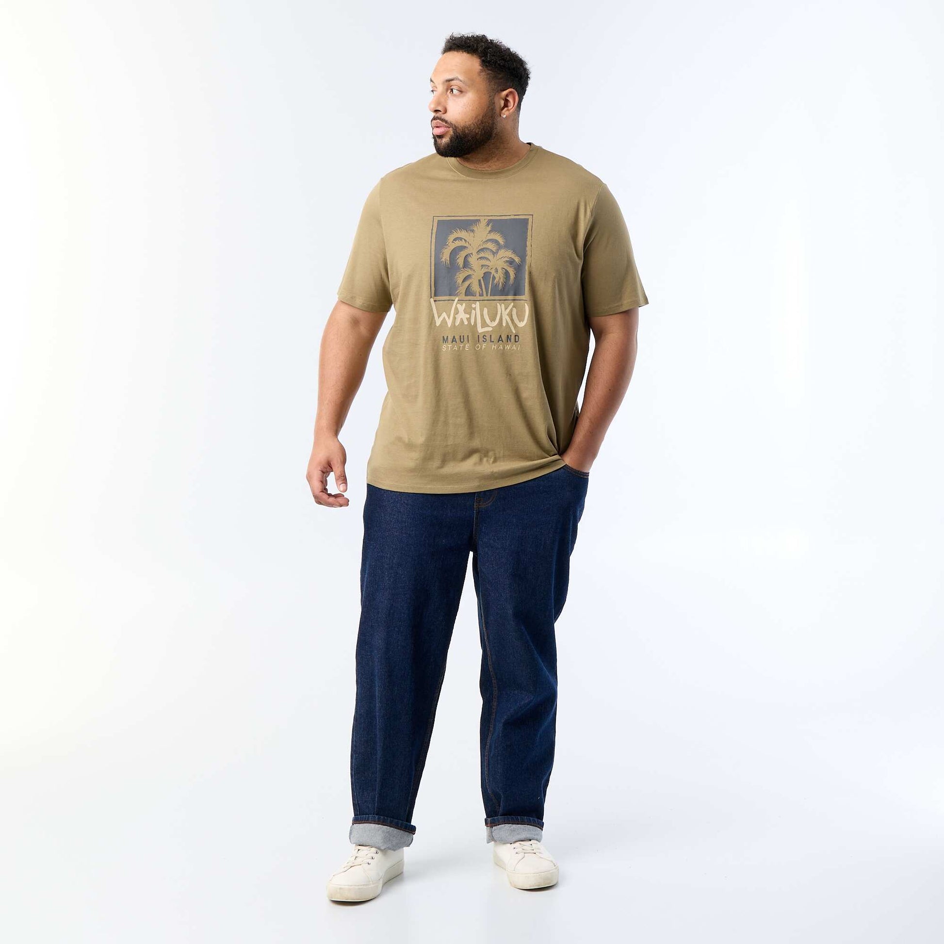 Short-sleeved printed T-shirt GREEN
