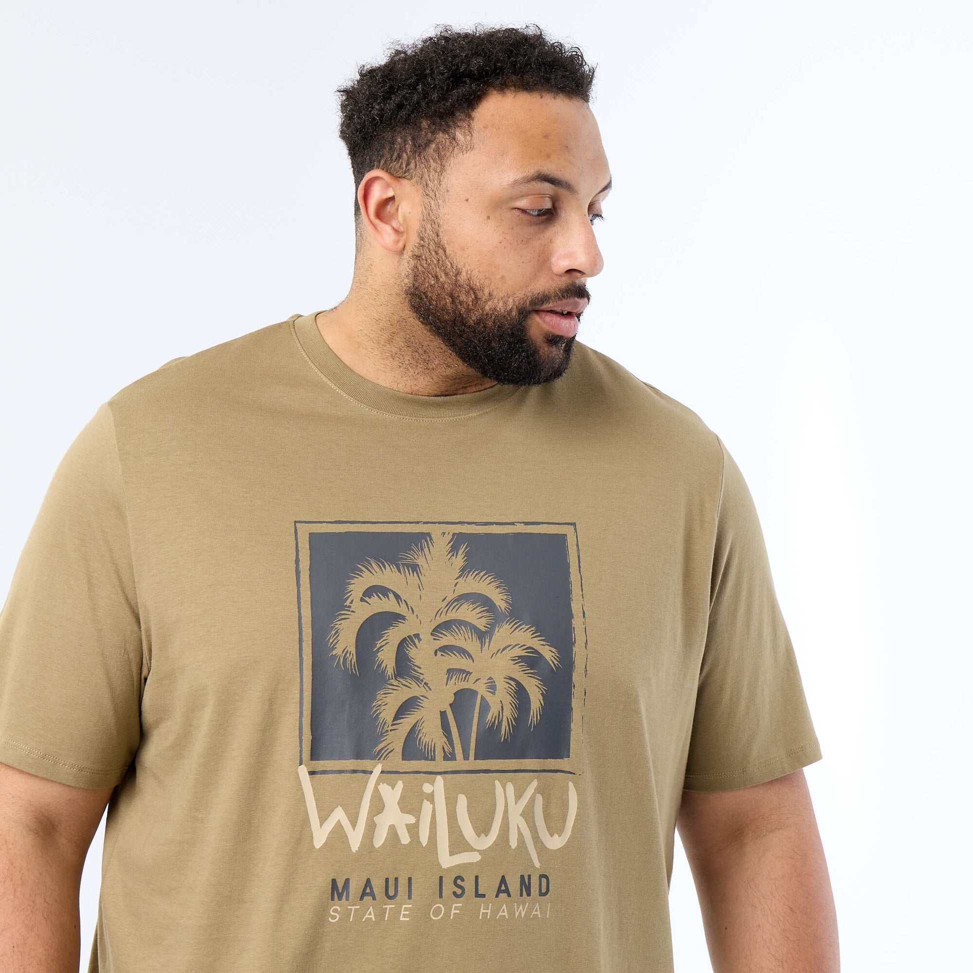Short-sleeved printed T-shirt GREEN