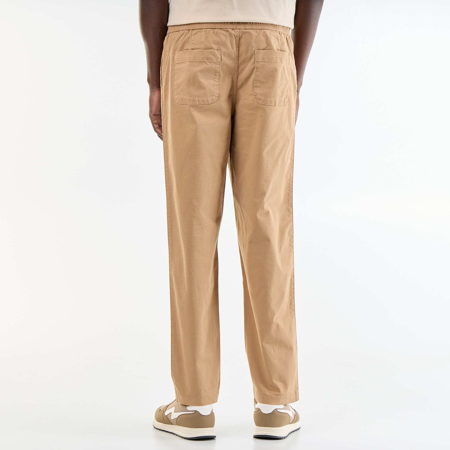 Peach-skin effect trousers BEIGE