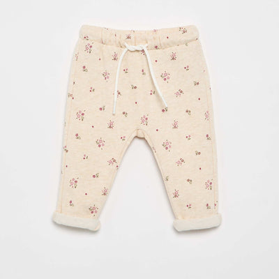 Patterned jogging pants BEIGE