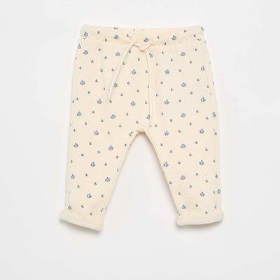 Patterned jogging pants WHITE