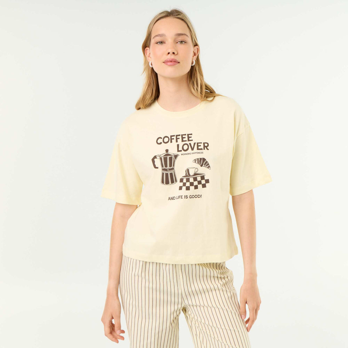 Cotton Pyjama Set - T-shirt & Pants YELLOW
