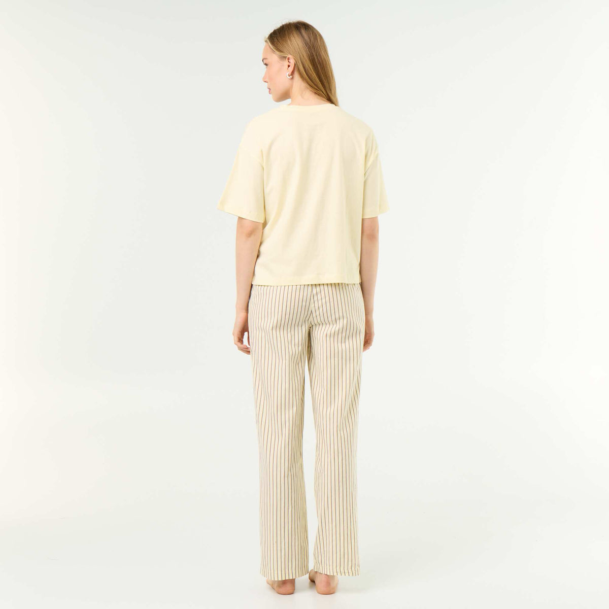 Cotton Pyjama Set - T-shirt & Pants YELLOW