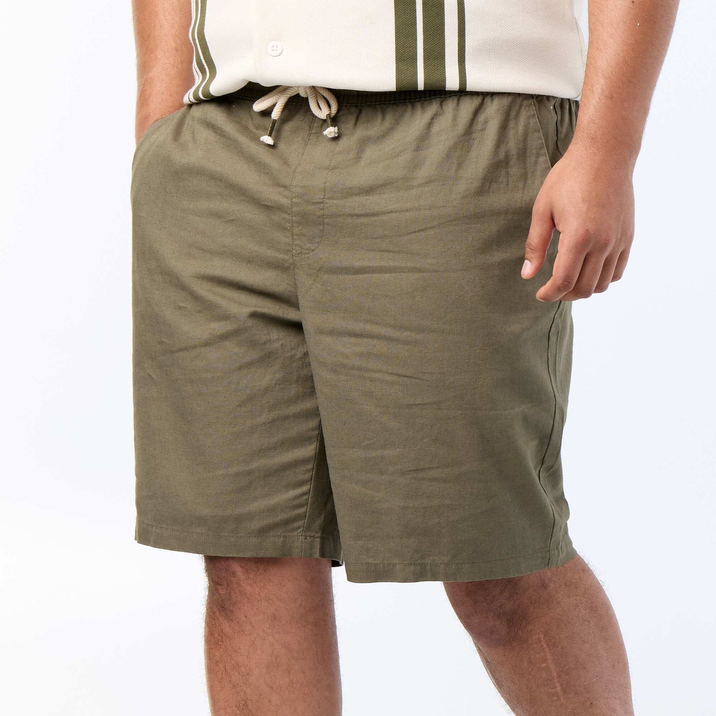 Chino Bermuda Shorts with Drawstrings KHAKI