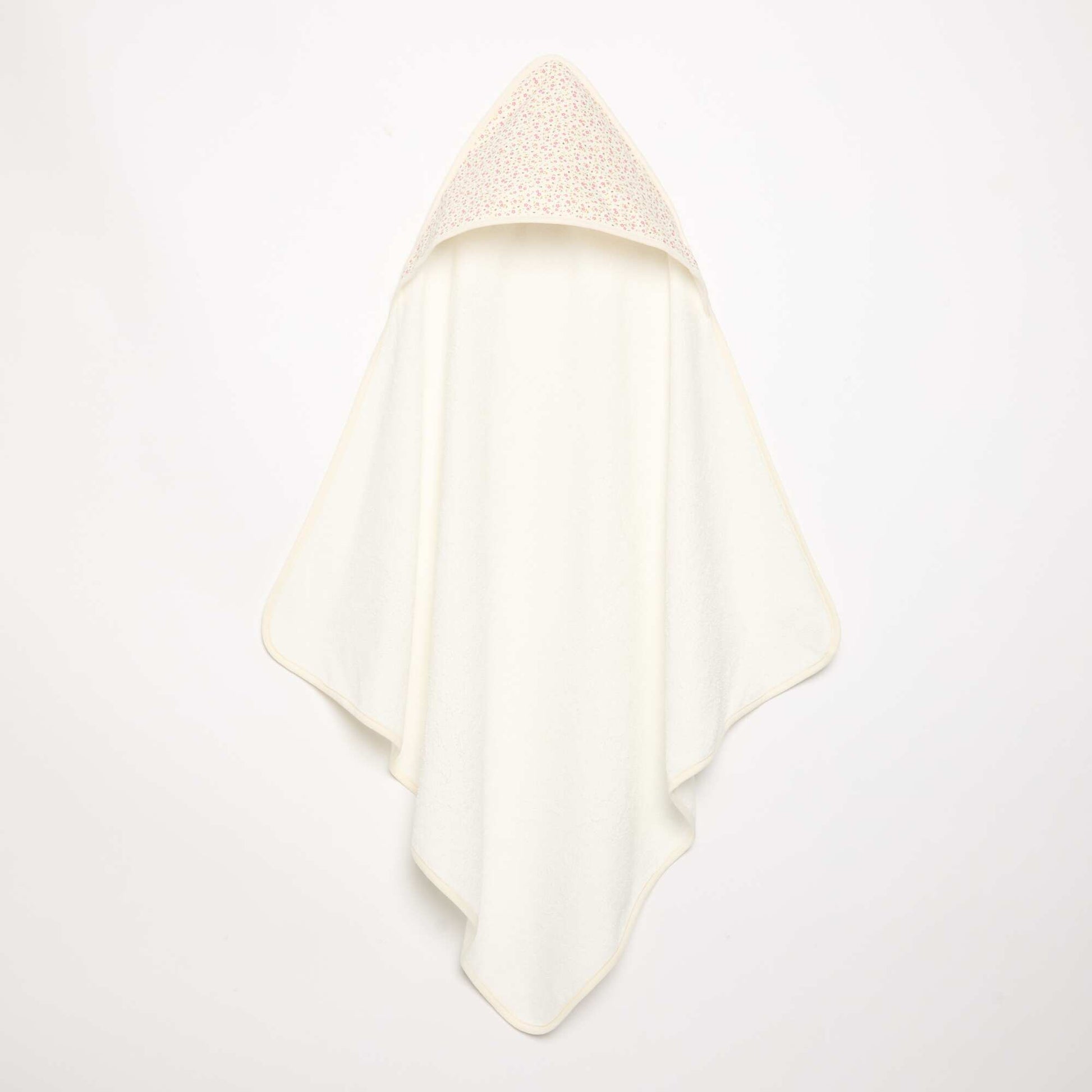 Printed jersey cotton and fleece blanket WHITE