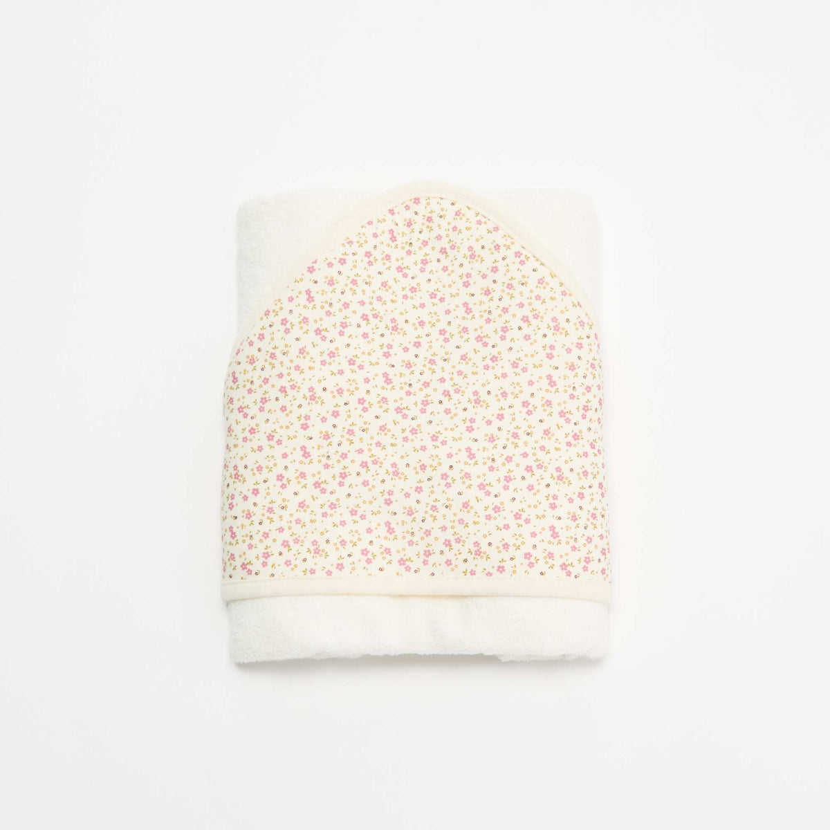 Printed jersey cotton and fleece blanket WHITE
