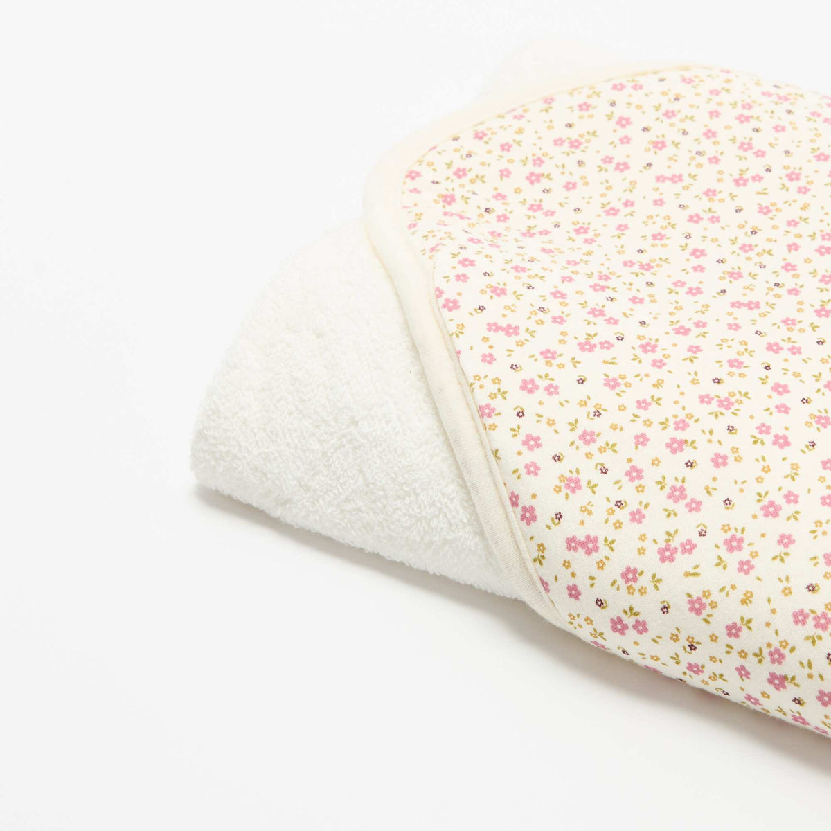 Printed jersey cotton and fleece blanket WHITE