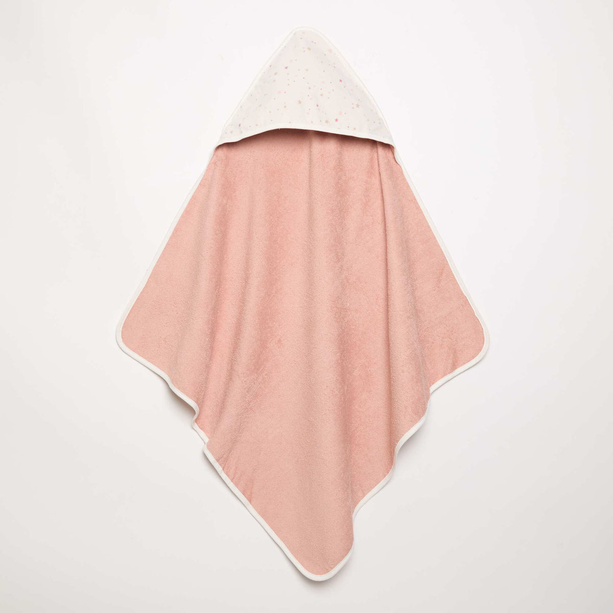 Printed jersey cotton and fleece blanket PINK