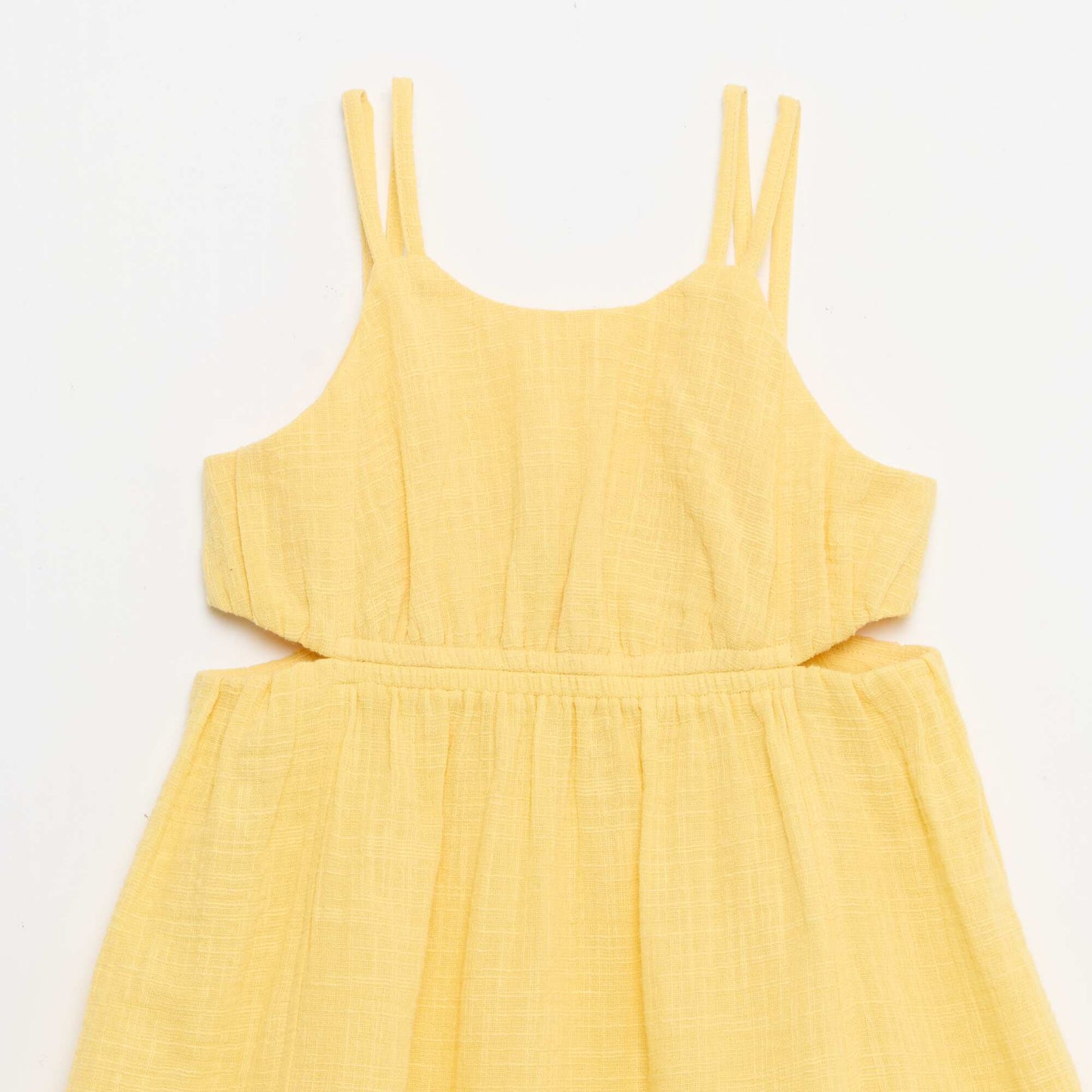 Dress with thin non-adjustable straps + side slits YELLOW