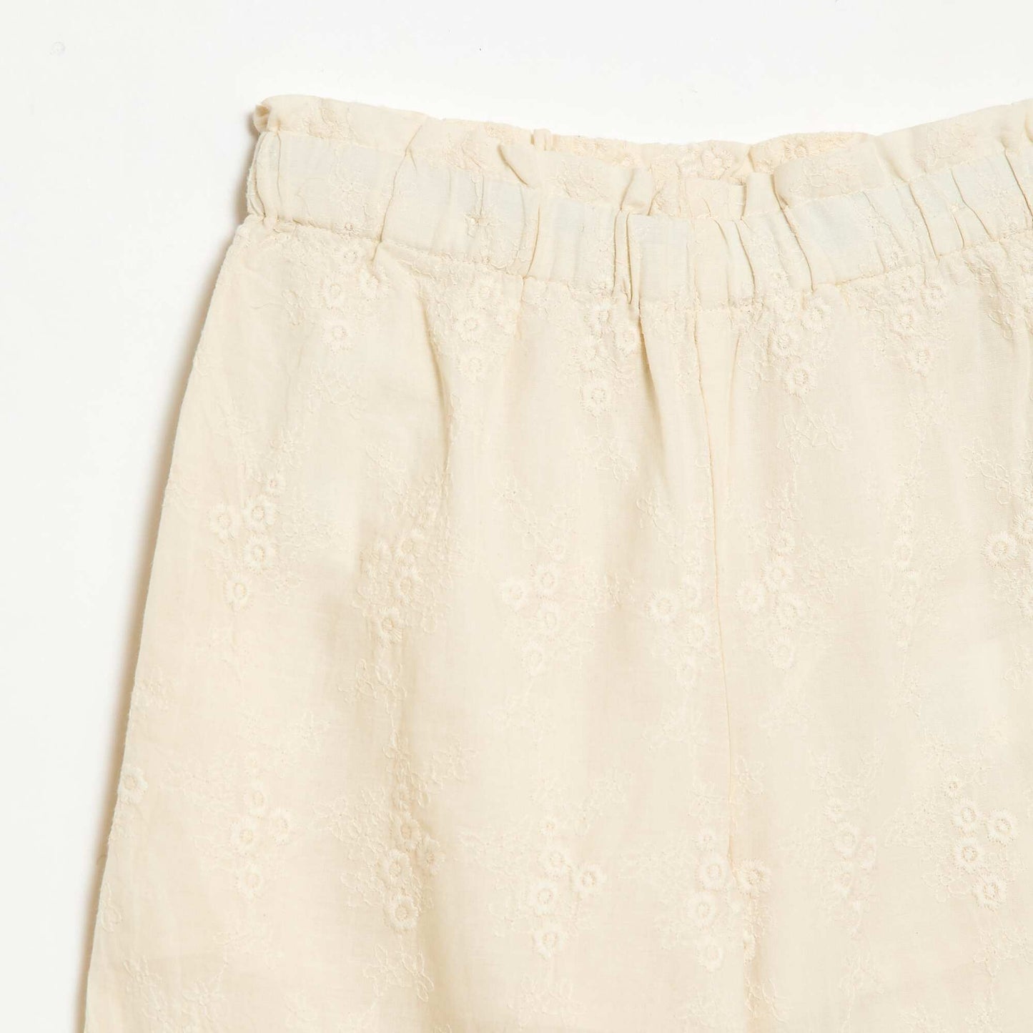 Embroidered Poplin Pants WHITE