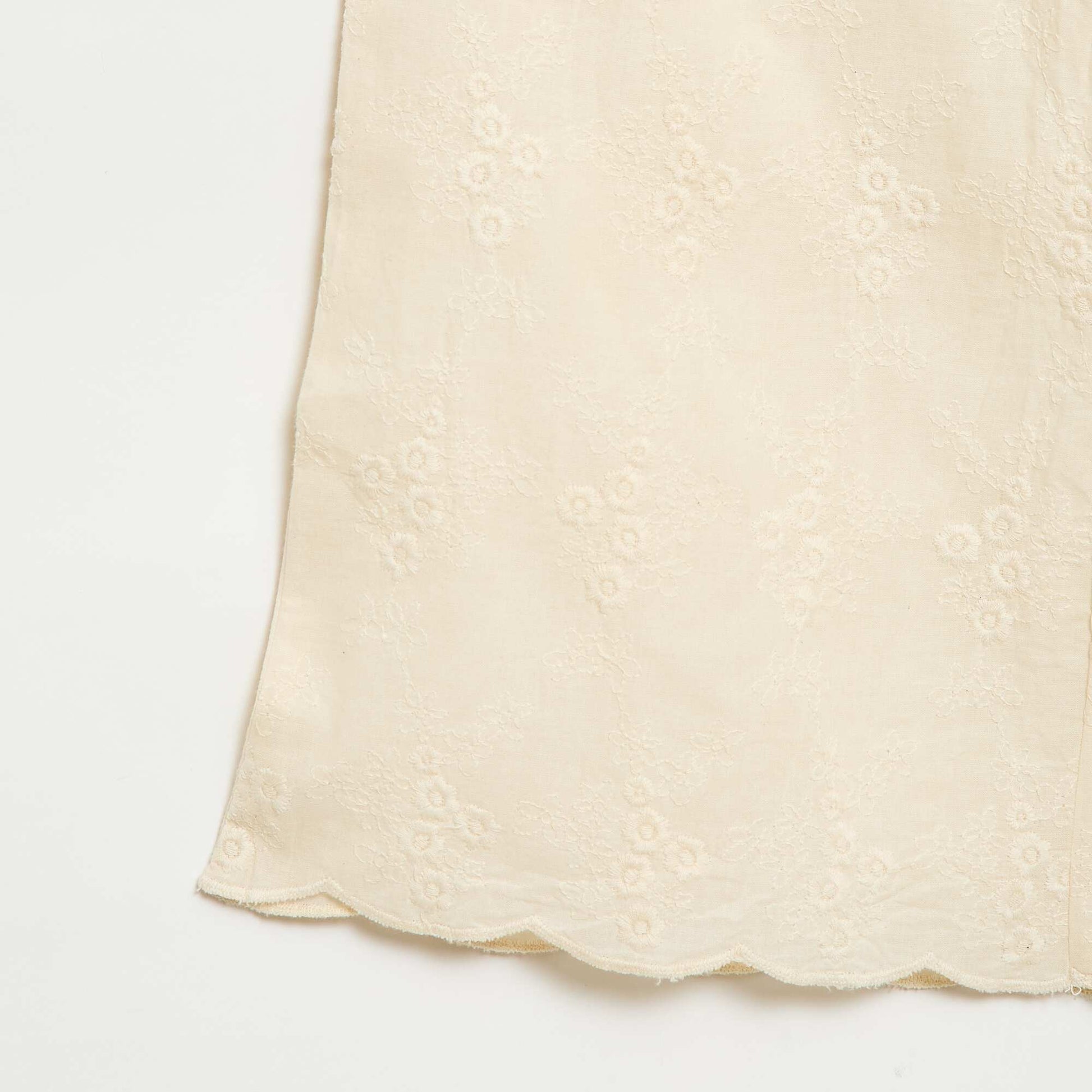 Embroidered Poplin Pants WHITE