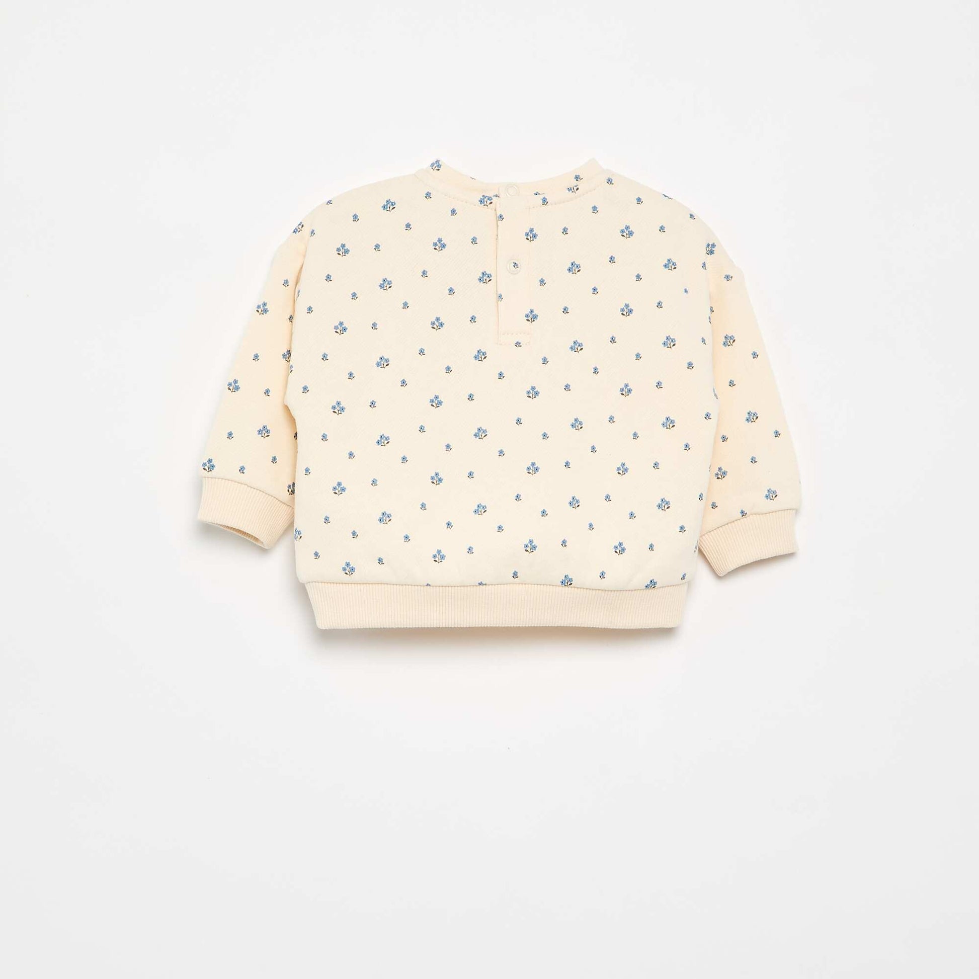 Patterned Fleece Sweatshirt WHITE