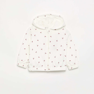 Printed Hooded Sweatshirt WHITE