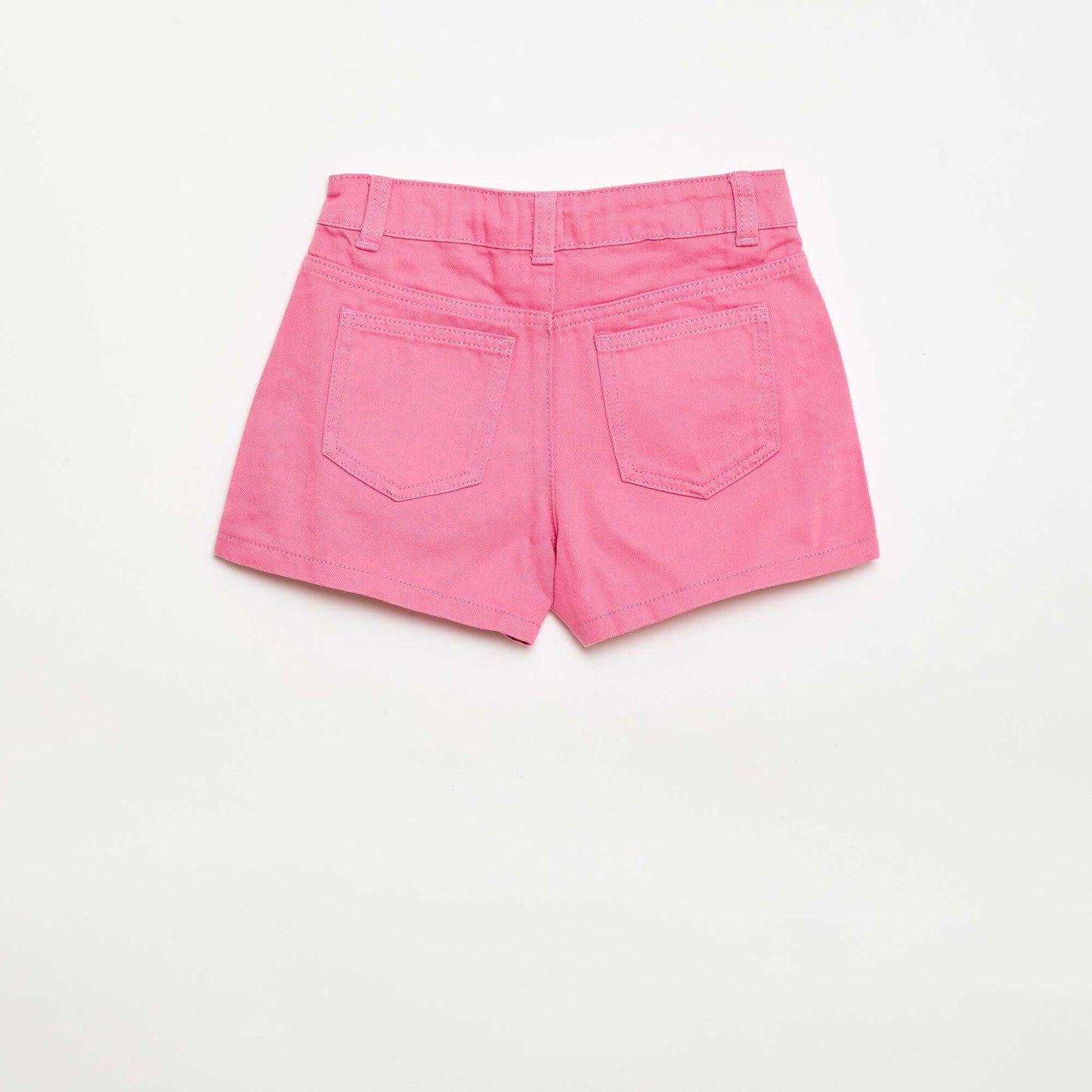 Plain 5-pocket denim Bermuda shorts PINK