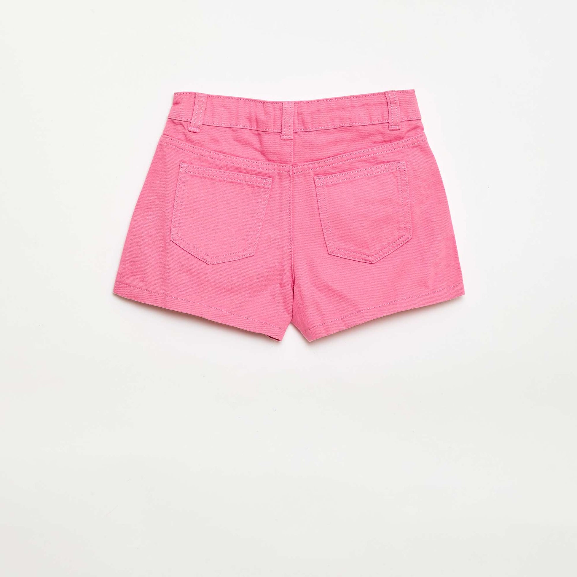Plain 5-pocket denim Bermuda shorts PINK