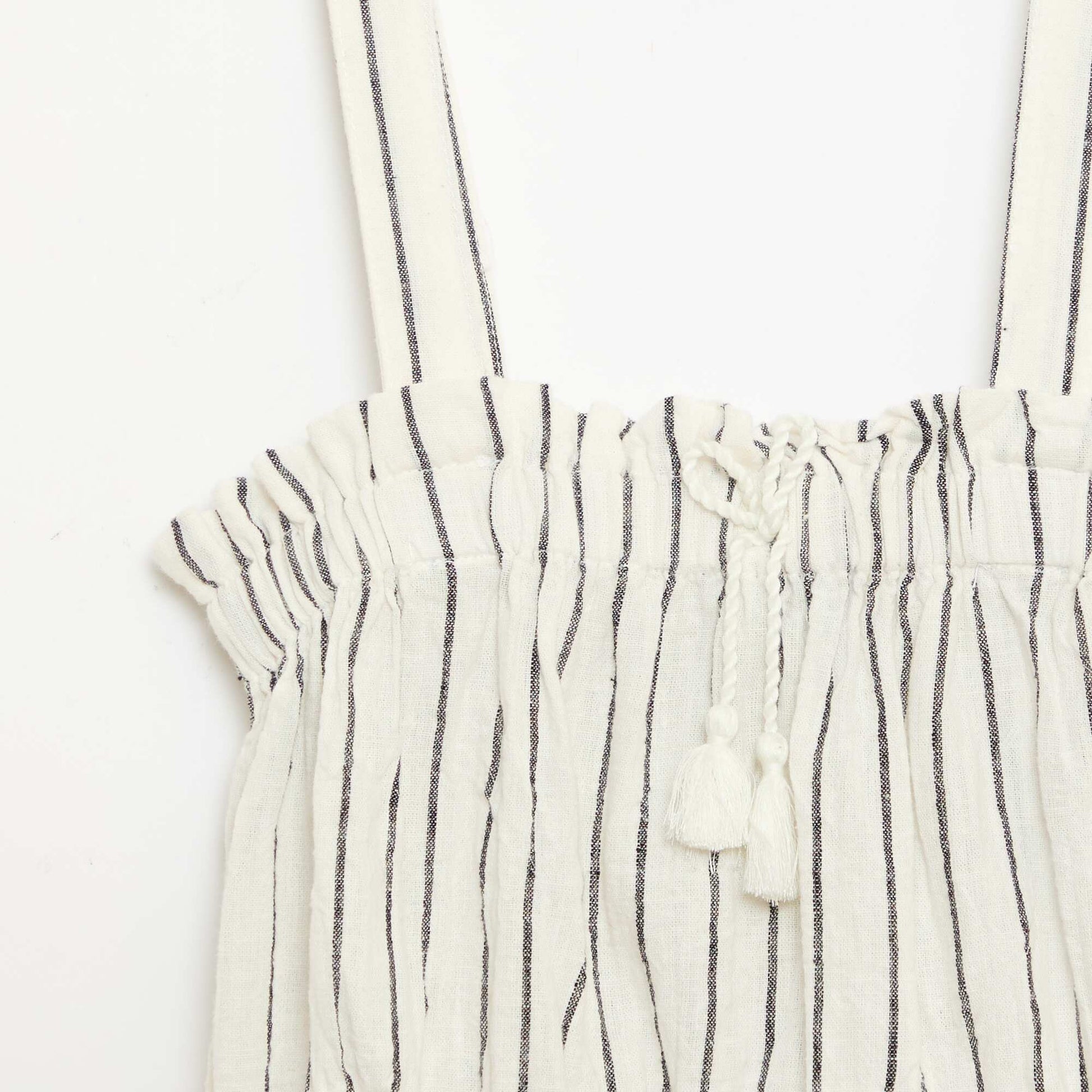Striped Strap Top WHITE