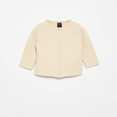 Plain Fine-Gauge Knit Cardigan WHITE